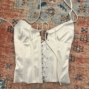 Danielle Guizio white Satin Camisole